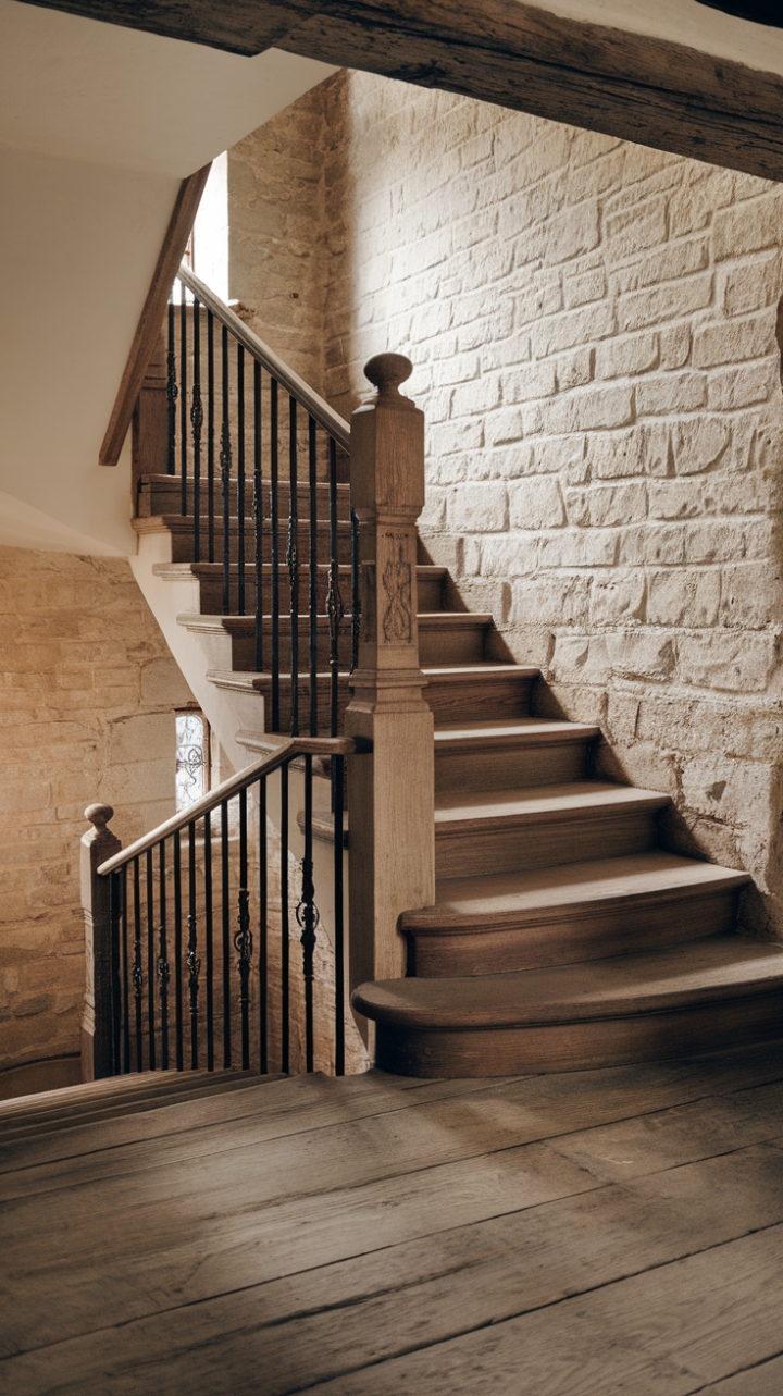 Timeless Charm: A Rustic Farmhouse Staircase