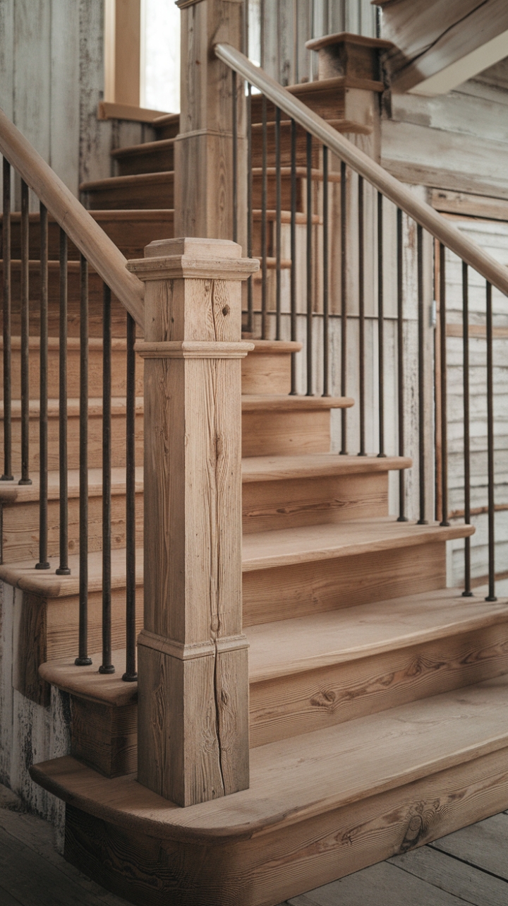 Rustic Charm: A Farmhouse Staircase That Defines Country Elegance