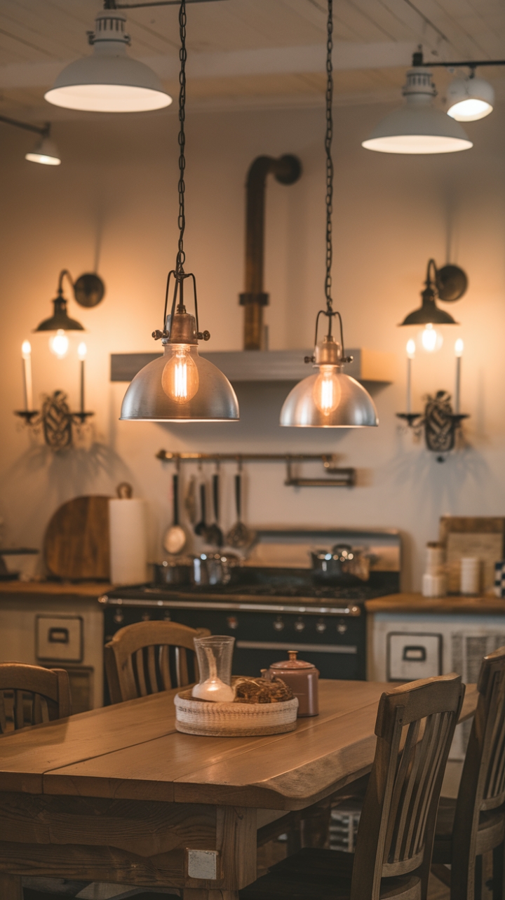 Cozy Charm: A Rustic Kitchen's Warmth and Welcoming Glow