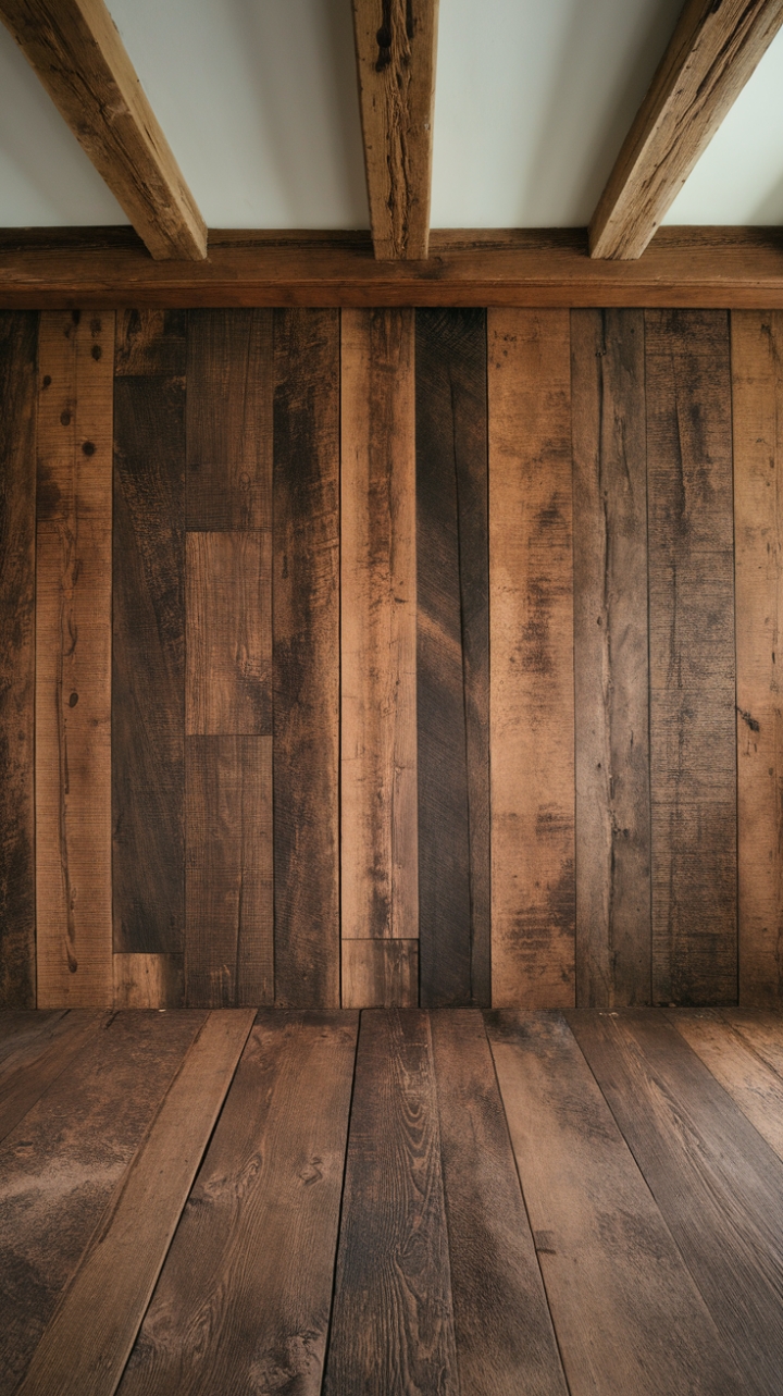 Rustic Elegance: Aged Wood with Natural Variations