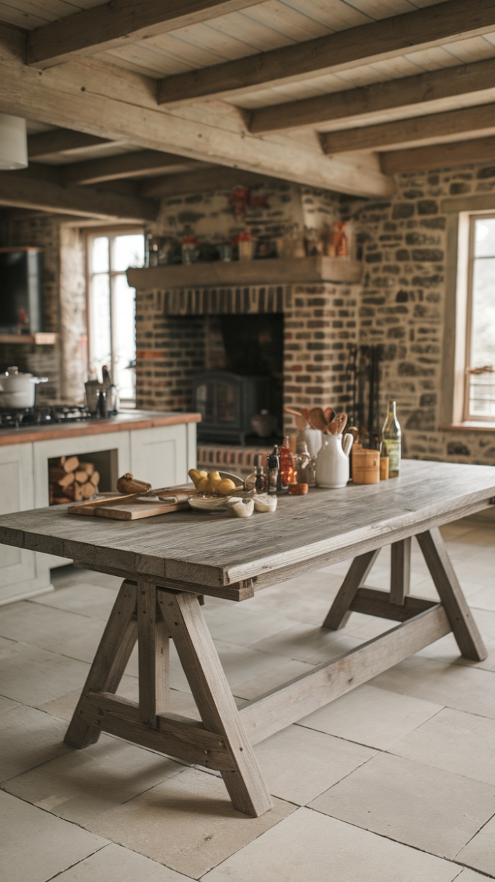 Farmhouse Charm: The Perfect Trestle Table for a Country Kitchen