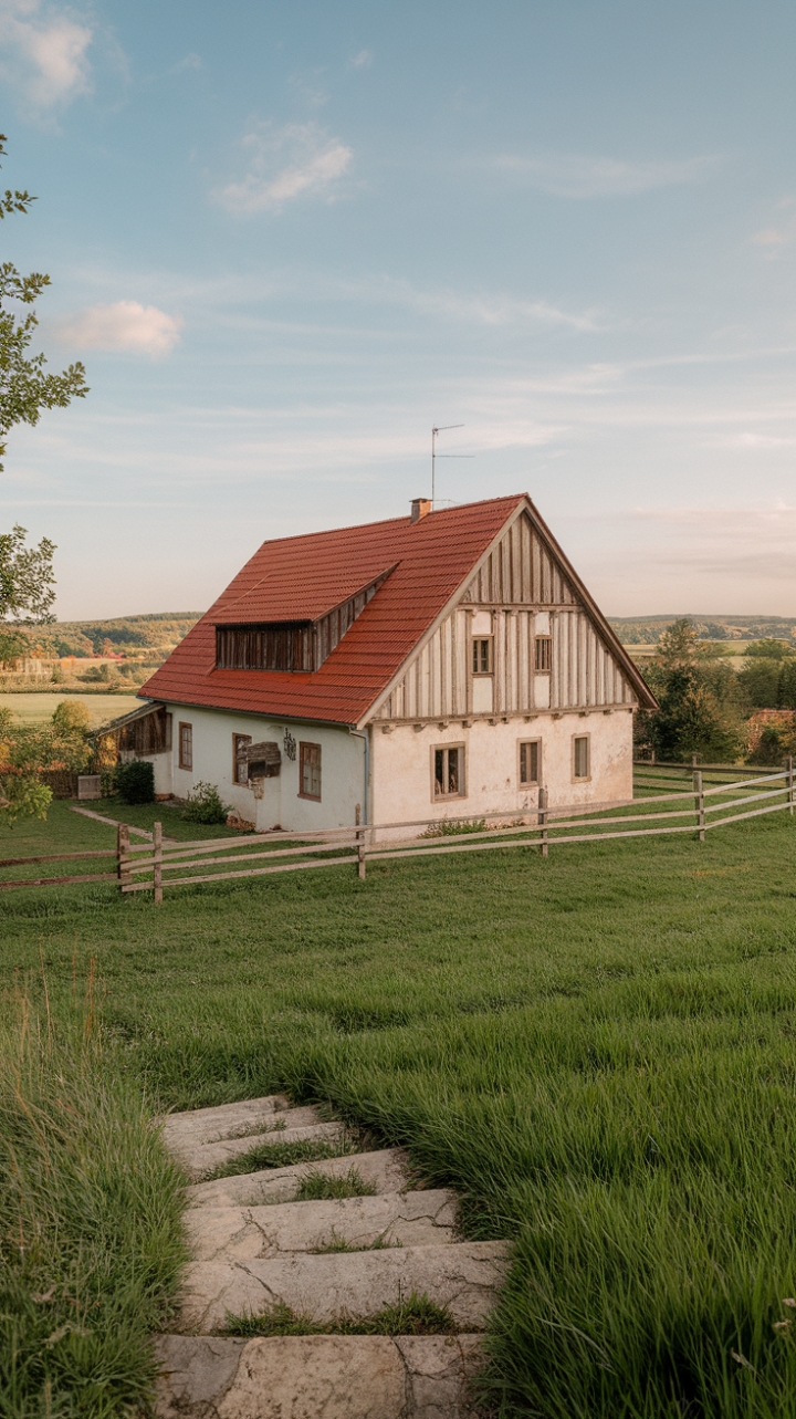 Idyllic Village Scene in Rustic Paradise