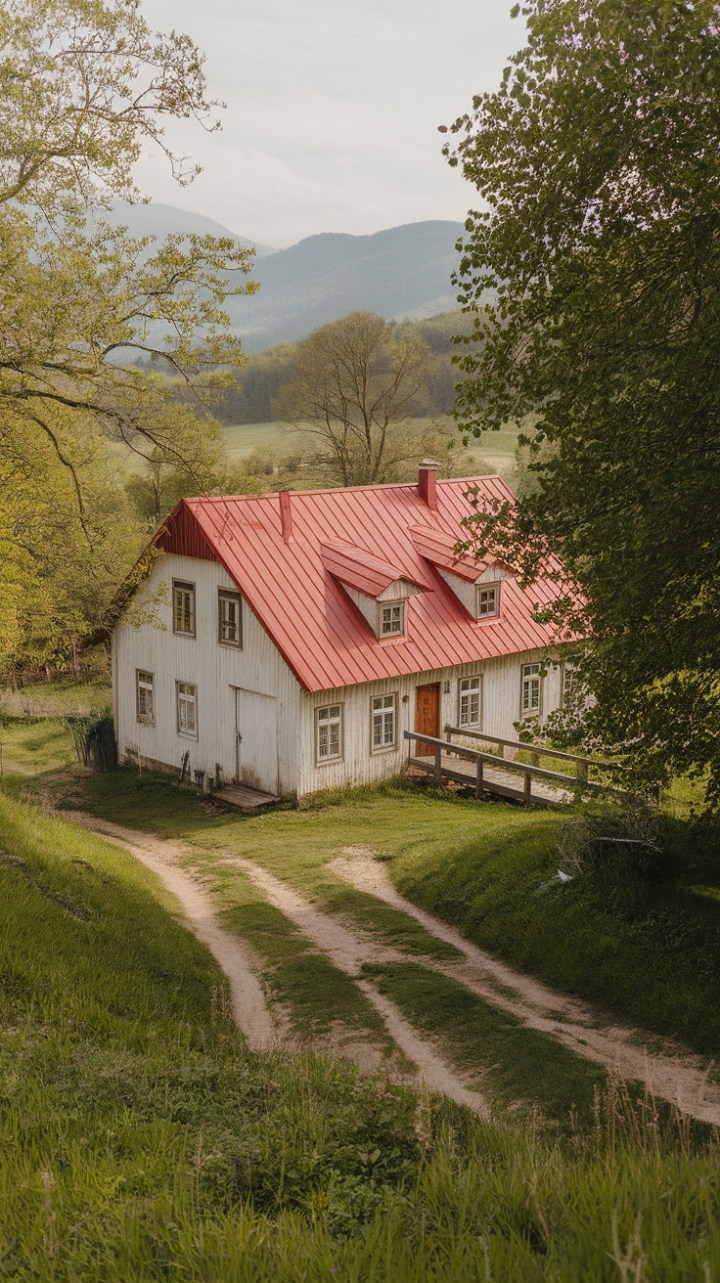 Tranquil Forest Escape with White Walls and Green Views