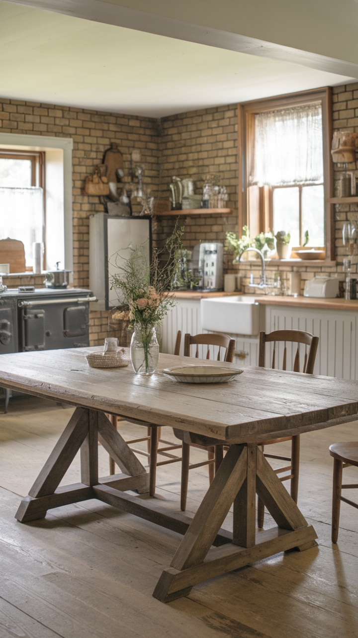 Rustic Elegance: A Cozy Kitchen with Vintage Details