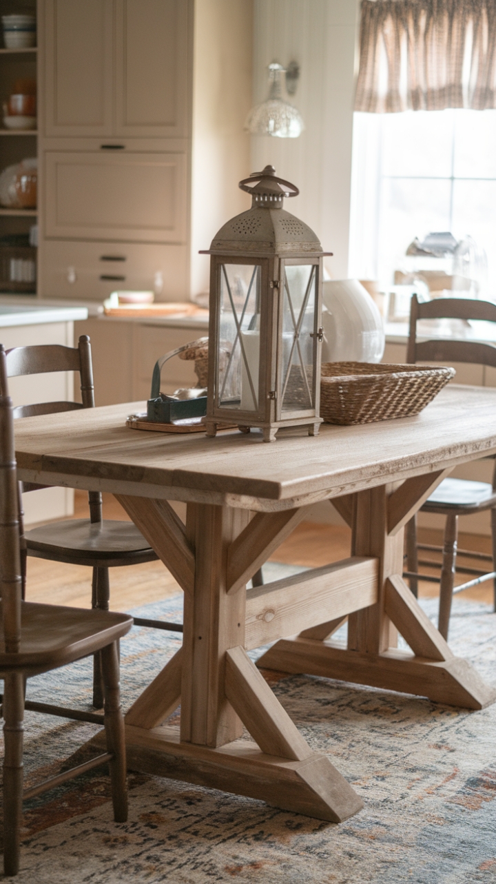 Rustic Reclaimed Wood Dining Table for Farmhouse Charm