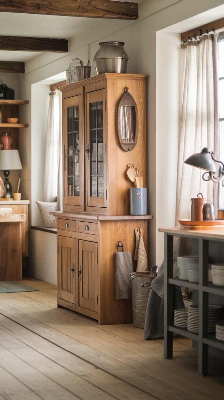 Charming Shaker Cabinet Enhances Rustic Farmhouse Kitchen