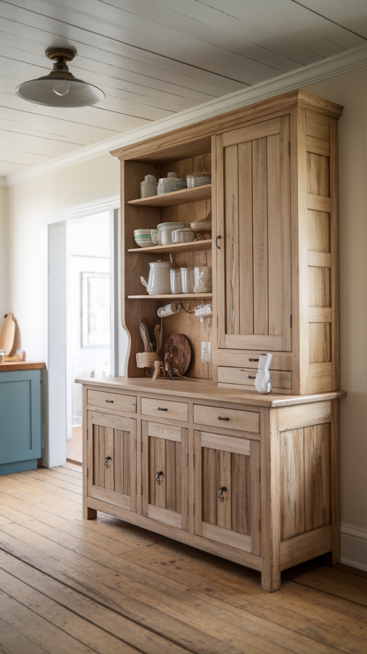 Rustic Charm: Farmhouse Cupboard for a Cozy Kitchen