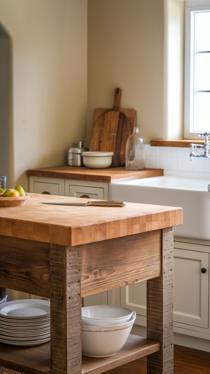 Rustic Charm: A Cozy Kitchen Island for Gathering