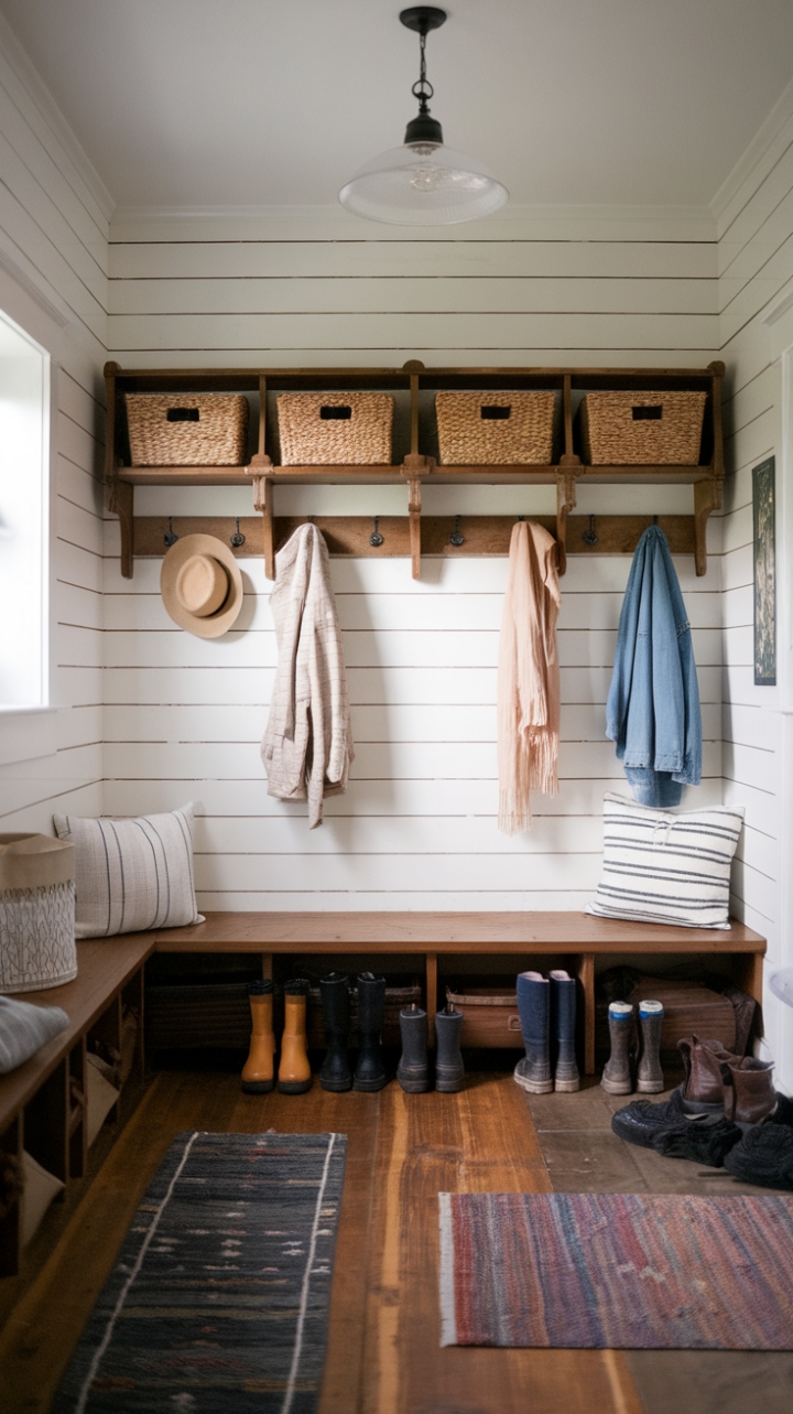 Rustic Elegance: A Warm and Inviting Mudroom
