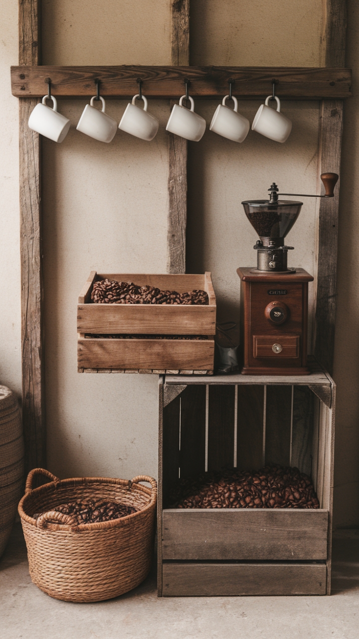 Rustic Elegance: Warm and Inviting Farmhouse Coffee Nook