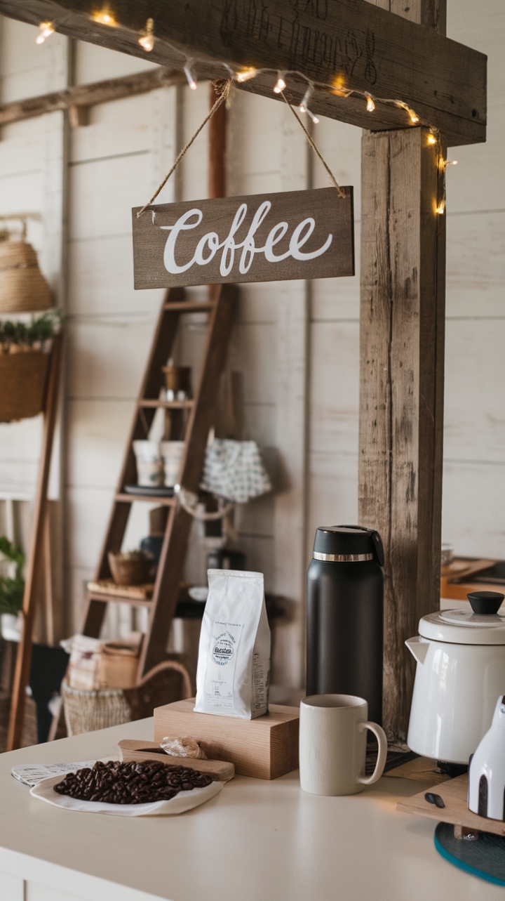Rustic Elegance: A Cozy Coffee Station to Brighten Your Day