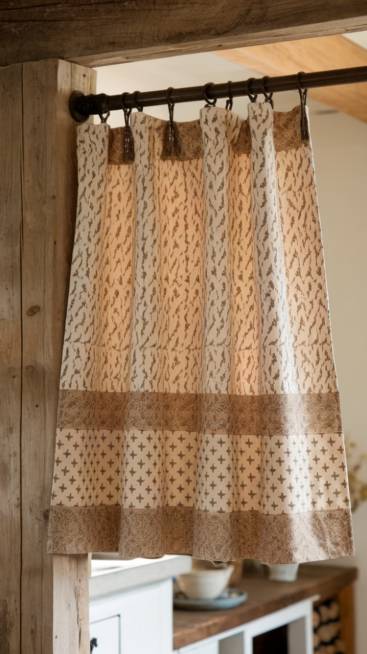 Soft Neutral Elegance: Floral Pattern Complements Natural Farmhouse Style