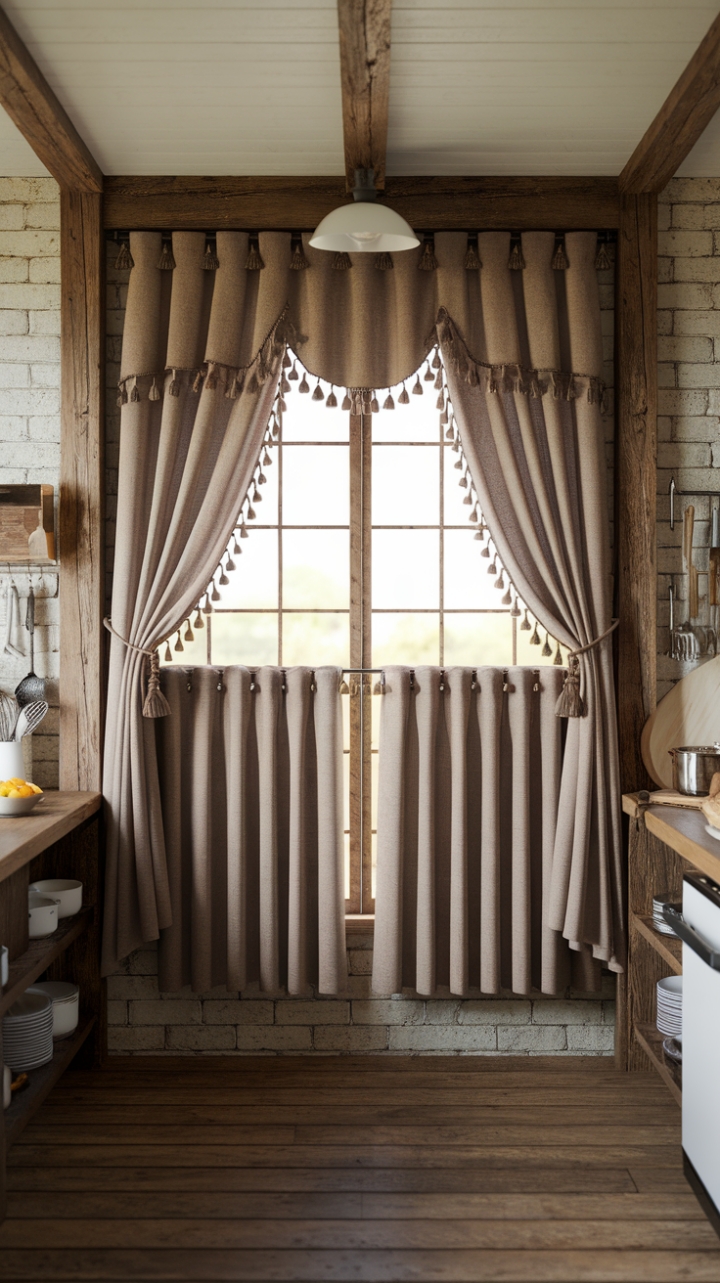 Rustic Curtains Enhance Farmhouse Charm