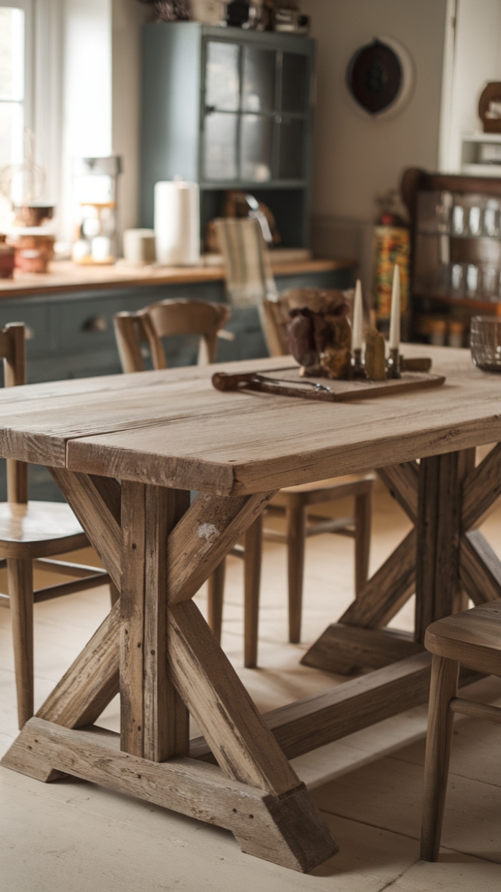 Timeless Charm: A Reclaimed Wood Table for Inviting Kitchen Moments