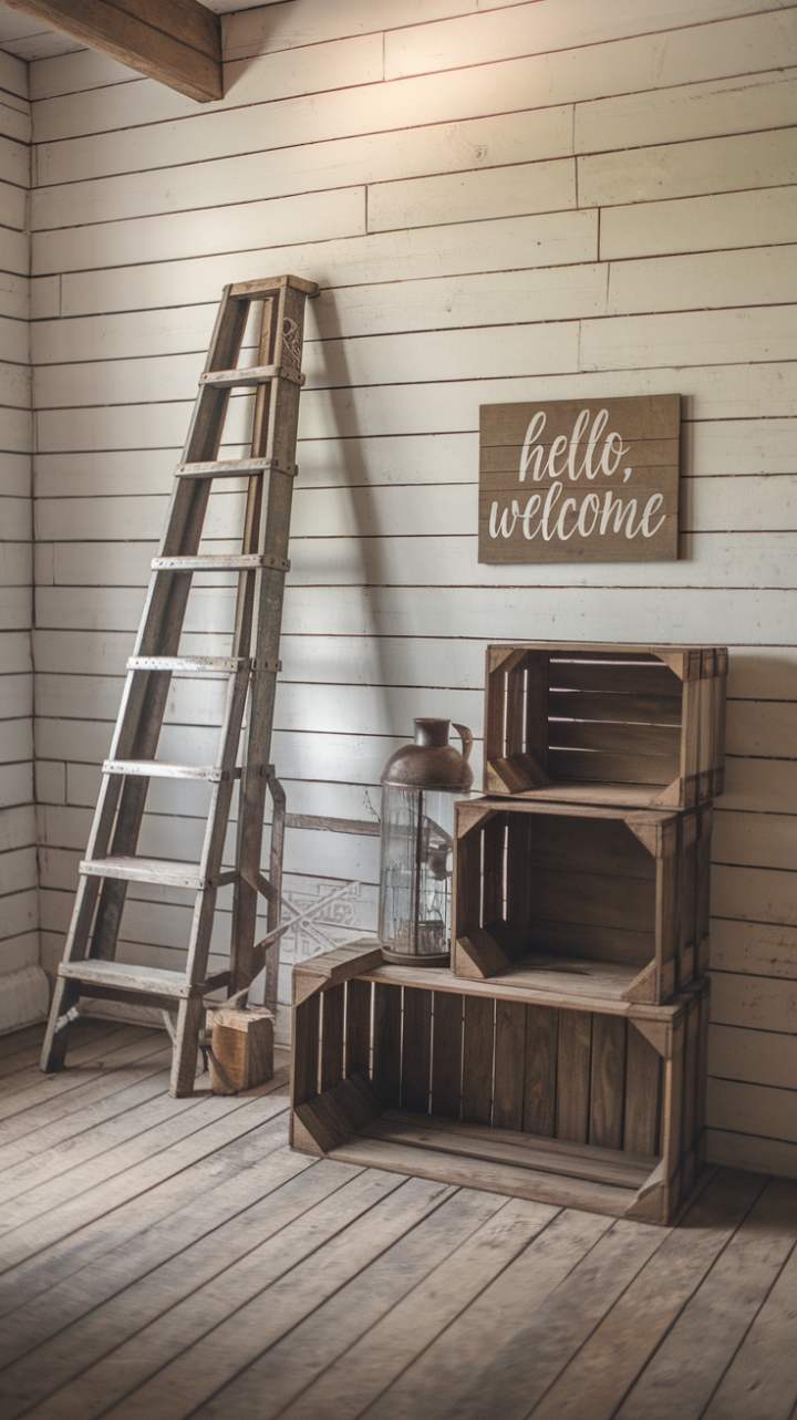 Rustic Warmth: Shiplap and Layered Wood Details