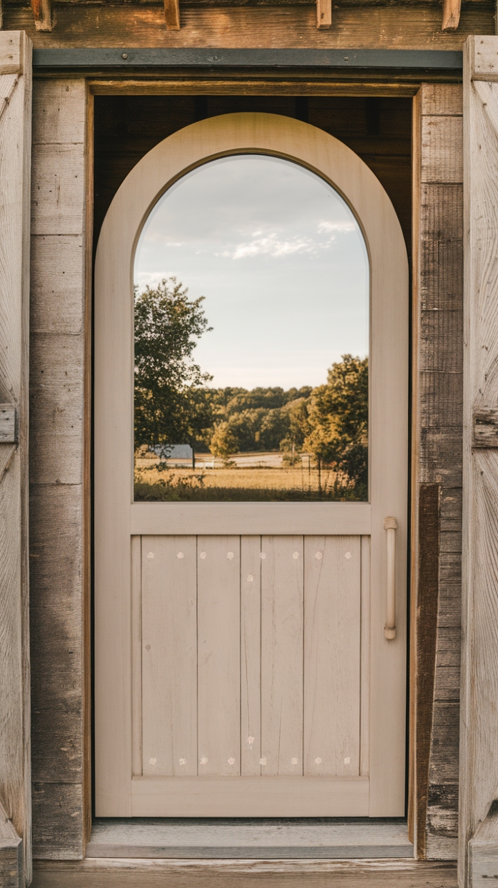 Serene Charm: A Rustic Farmhouse Door that Welcomes You Home