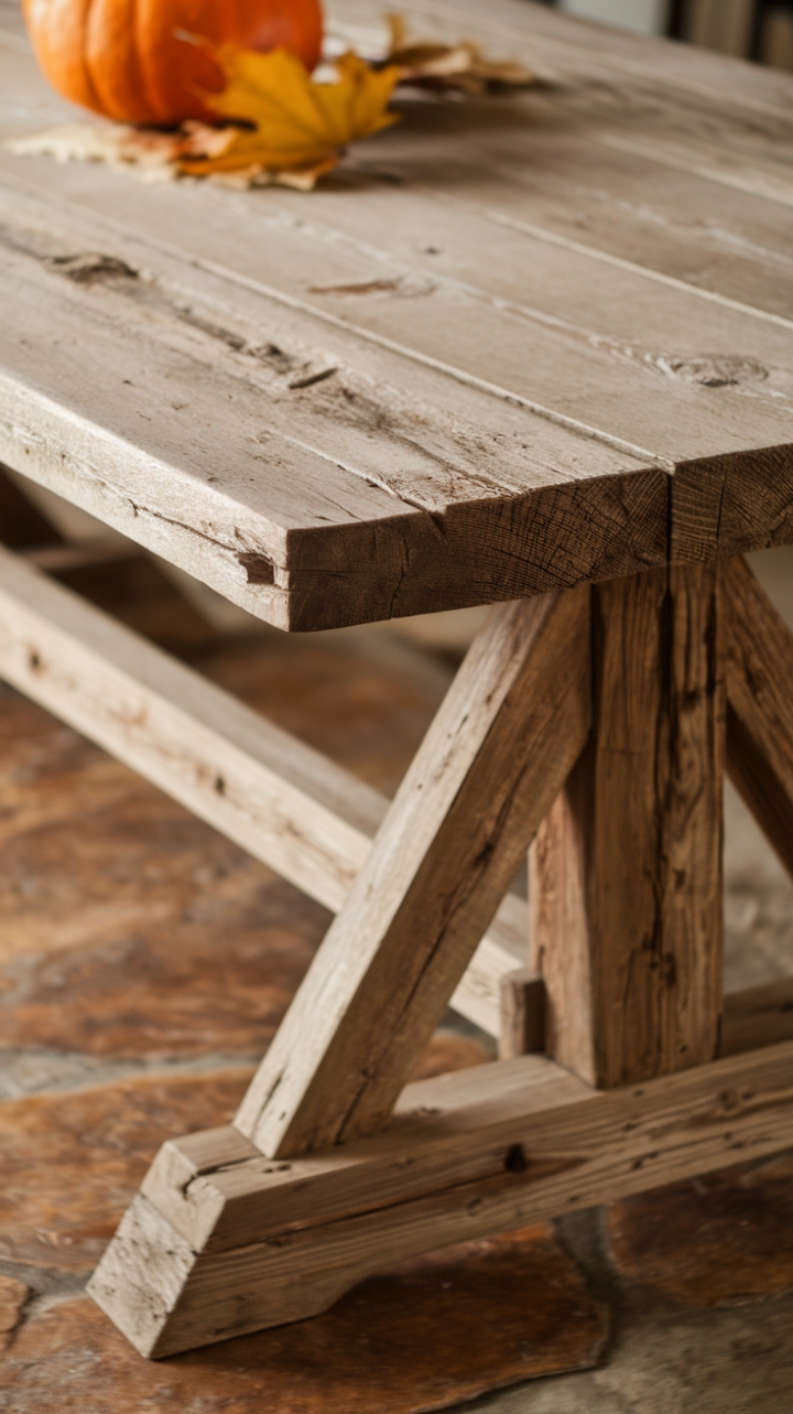 Nature-Inspired Elegance: A Knotted Wooden Table with Seasonal Accents