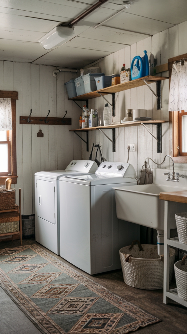 Charming Rustic Laundry Room Blends Function and Style