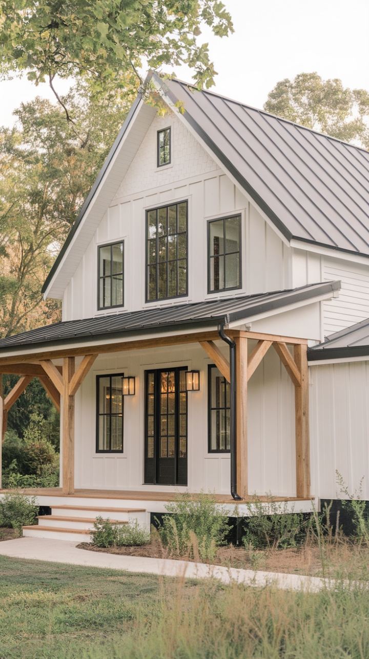 Inviting White Farmhouse with Rustic Details