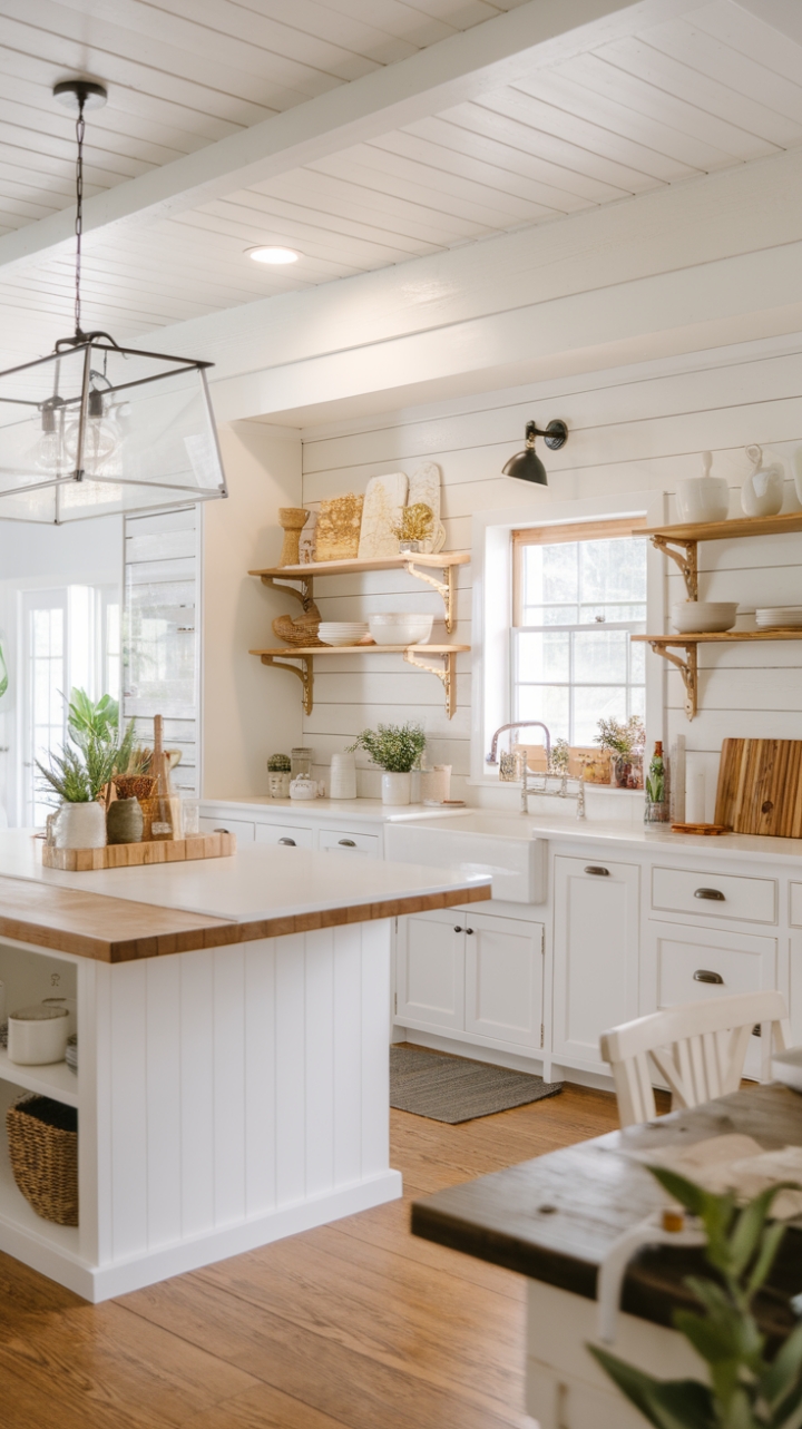 Chic Farmhouse Kitchen with Modern Elegance
