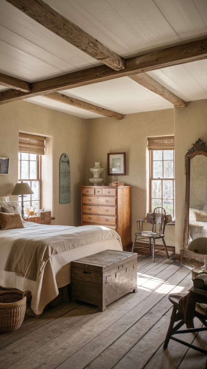 Vintage Charm and Warmth in a Restful Bedroom Sanctuary