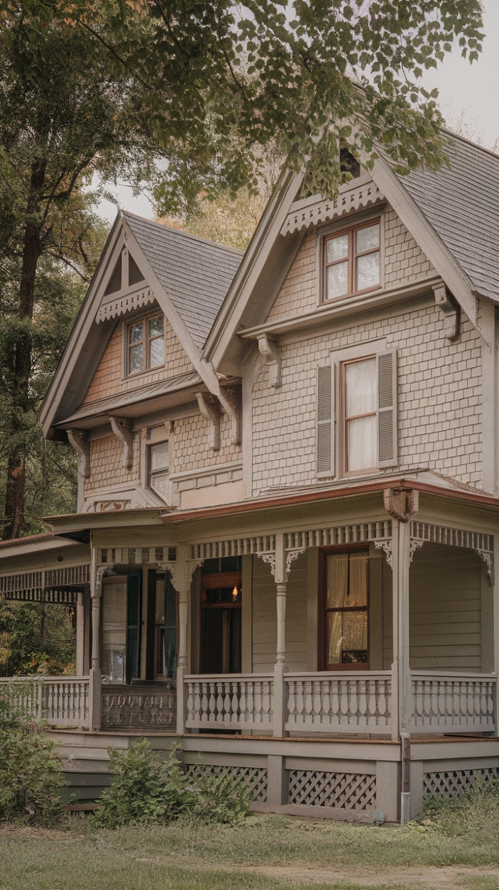 Victorian Charm: A Harmonious Blend of Queen Anne, Gothic Revival, and Folk Victorian Elements