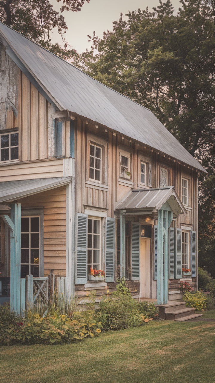 Embrace Country Living with This Inviting Rustic Farmhouse Exterior