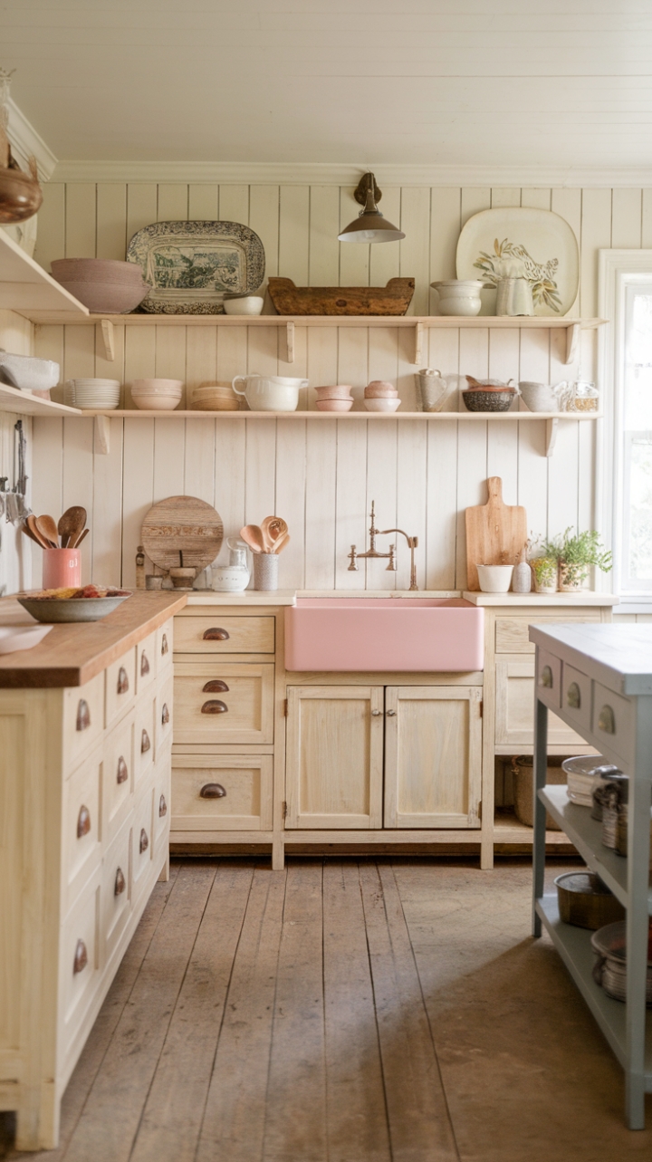 Cozy Country Kitchen with Natural Wood Accents