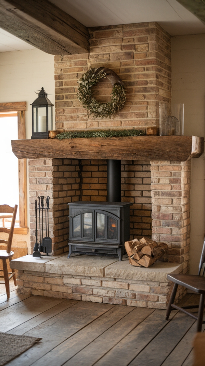 Cozy Country Retreat: Embracing Rustic Fireplace Design