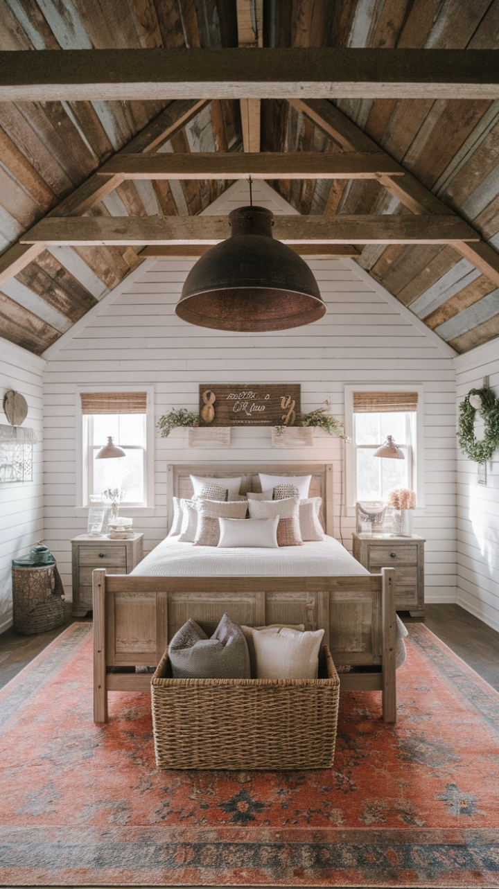 Rustic Elegance: A Farmhouse Bedroom Sanctuary