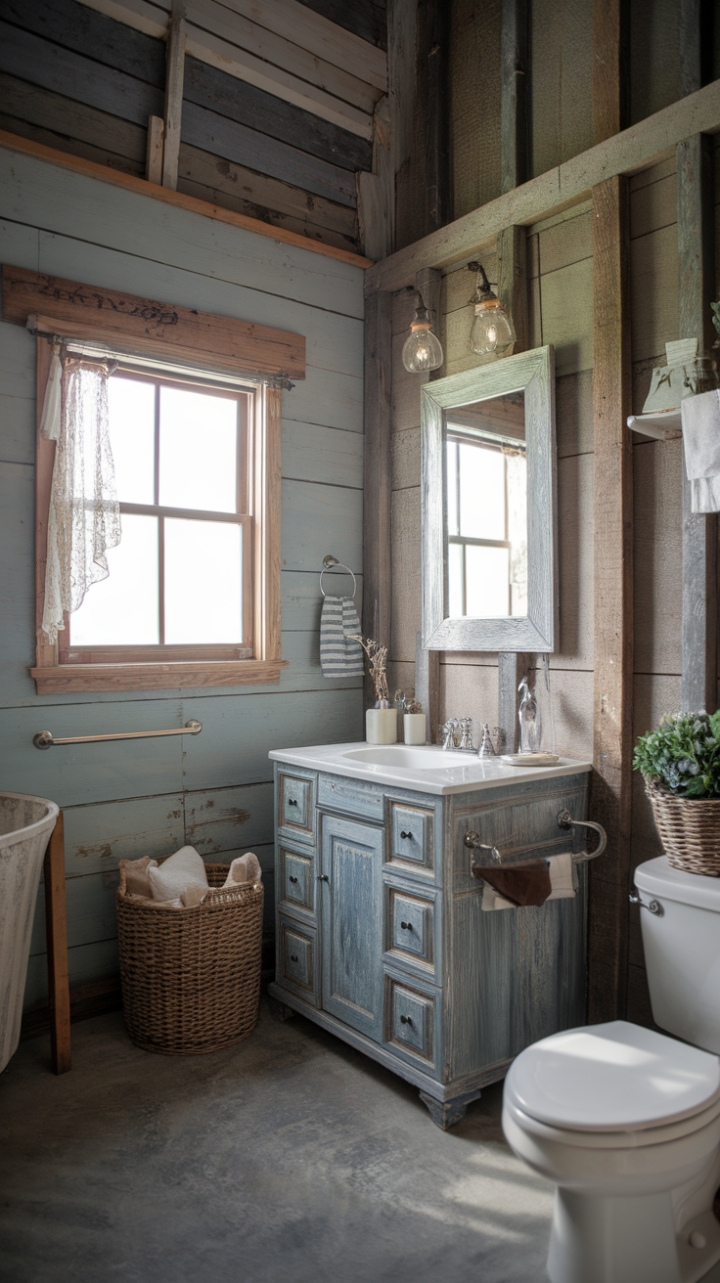 Rustic Charm: A Countryside-Inspired Bathroom Retreat