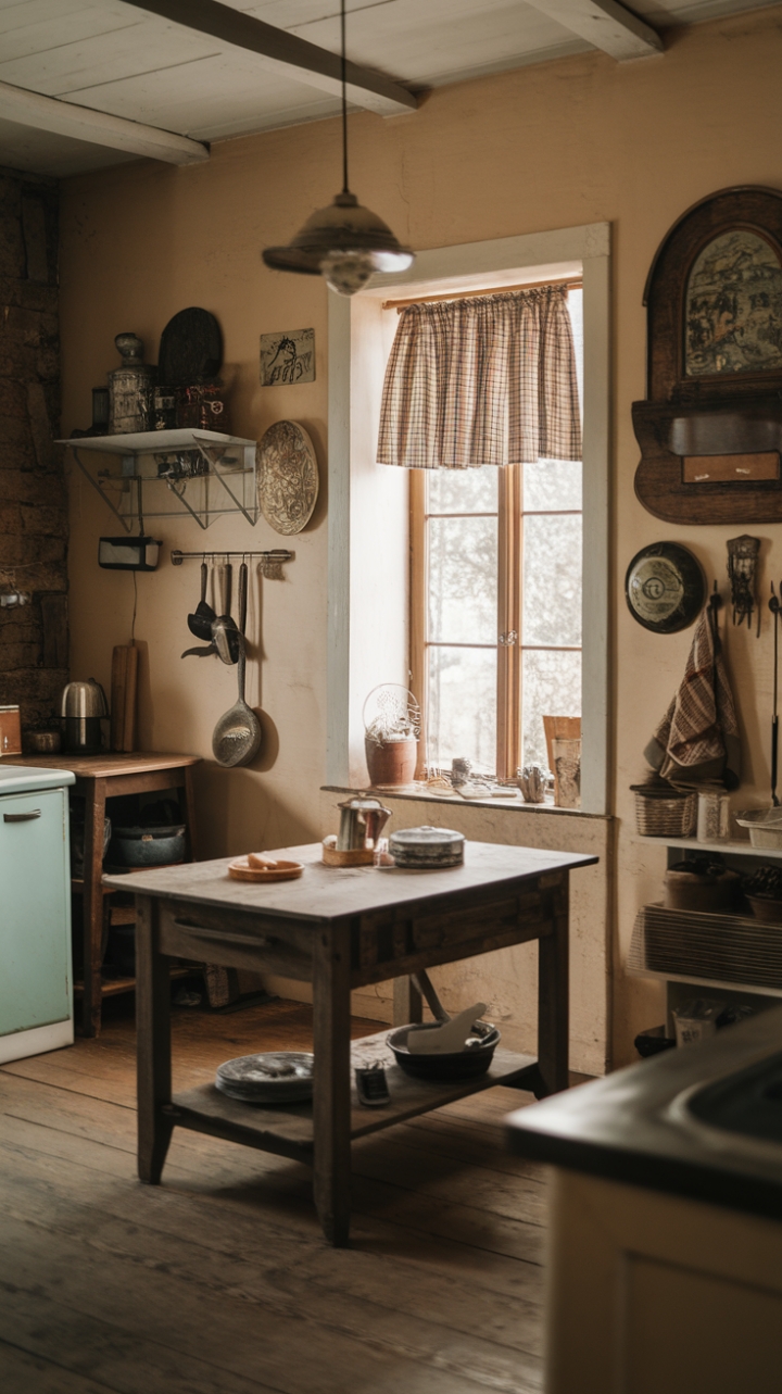 Rustic Charm: A Kitchen Filled with Vintage Treasures