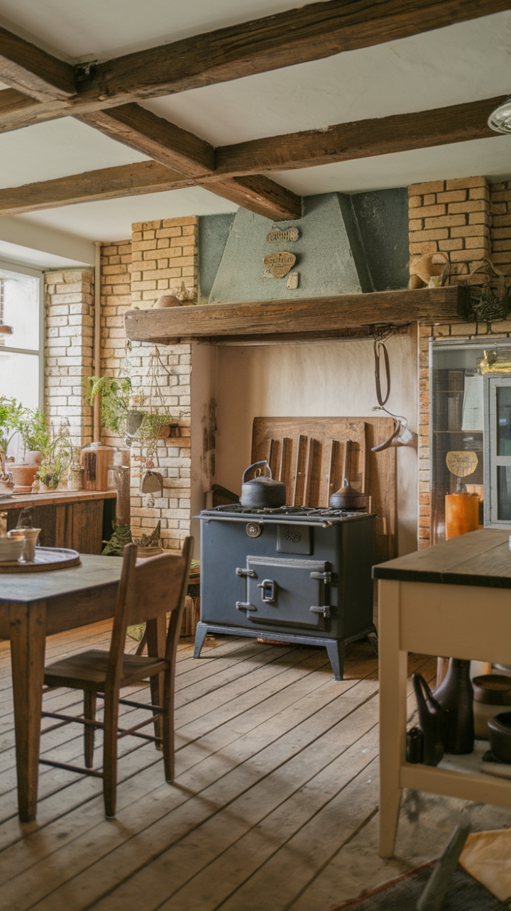 Timeless Charm: A Vintage Kitchen with Rustic Elegance