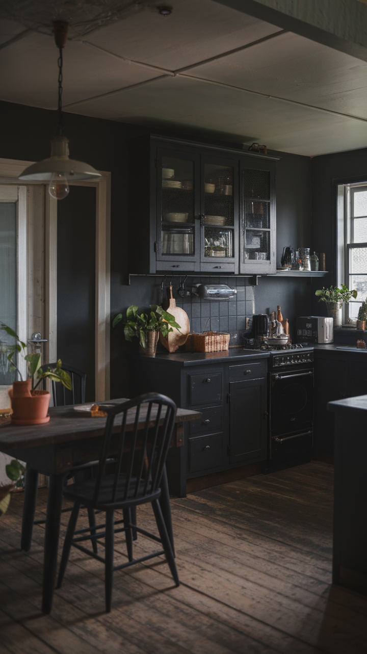 Moody Farmhouse Retreat: Embracing Darkness and Warmth