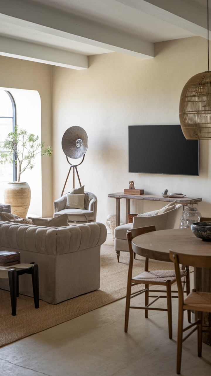 Warmth and Style in a Beige Palette Living Space