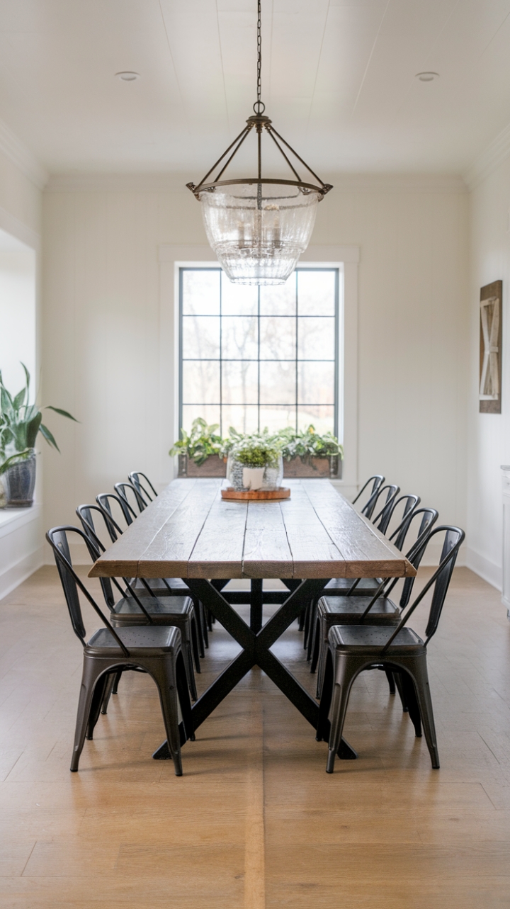 Charming Modern Farmhouse Dining Room with Rustic Elegance