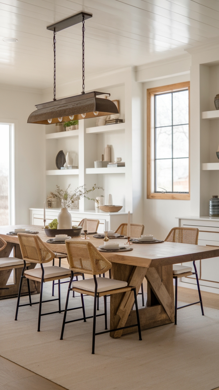 Contemporary Rustic Dining Space with Warmth