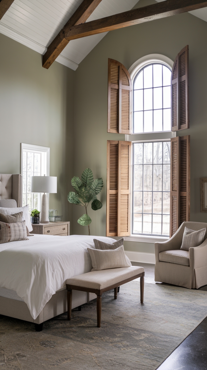 Cozy Sophistication in a Transitional Farmhouse Bedroom