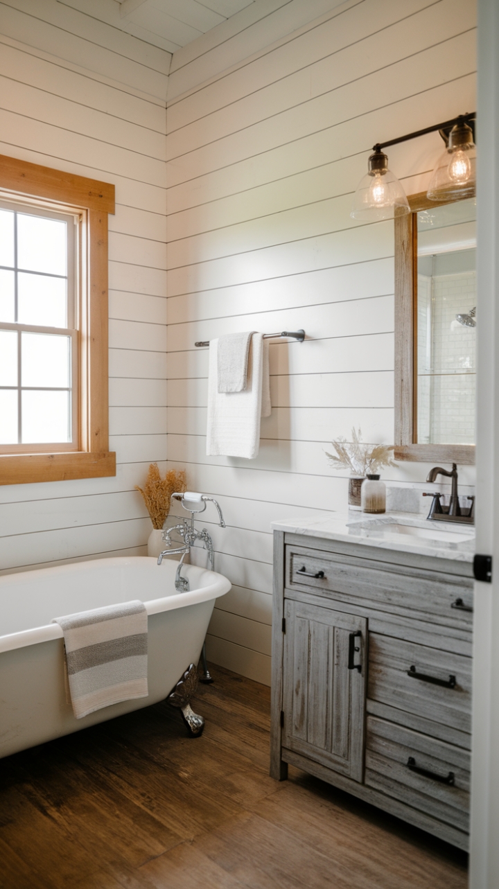 Timeless Charm Meets Contemporary Style in Rustic Bathroom Design