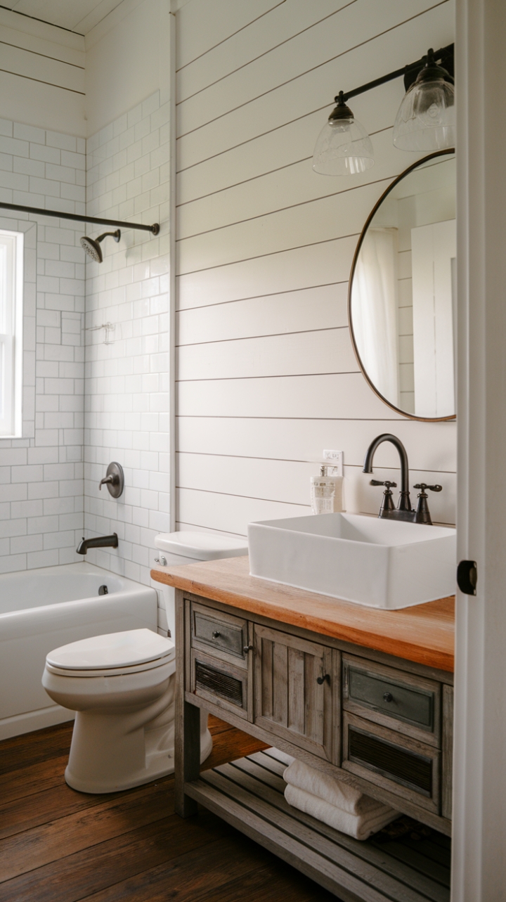 Rustic Charm Meets Modern Elegance in This Stylish Bathroom