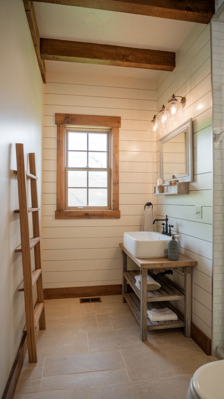 Cozy Contemporary Farmhouse Bathroom Design