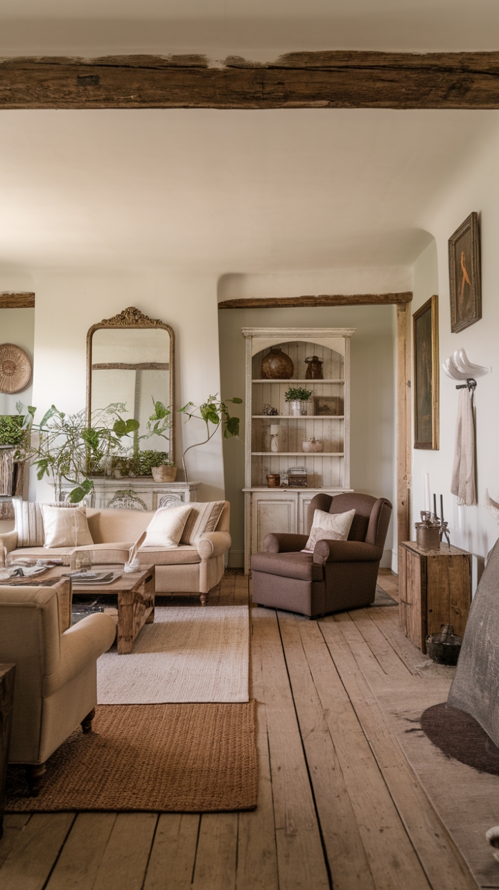 Inviting Provencal Living Space with Vintage Touches