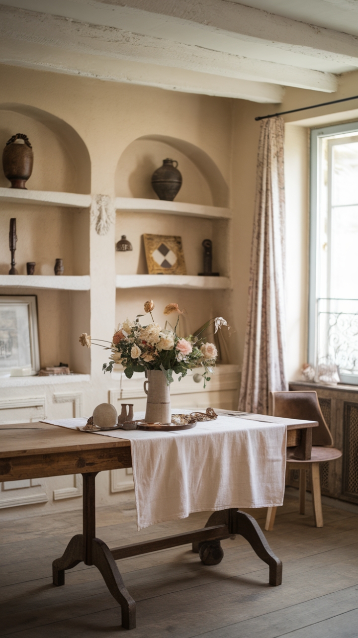 Rustic French Charm in a Serene Vignette