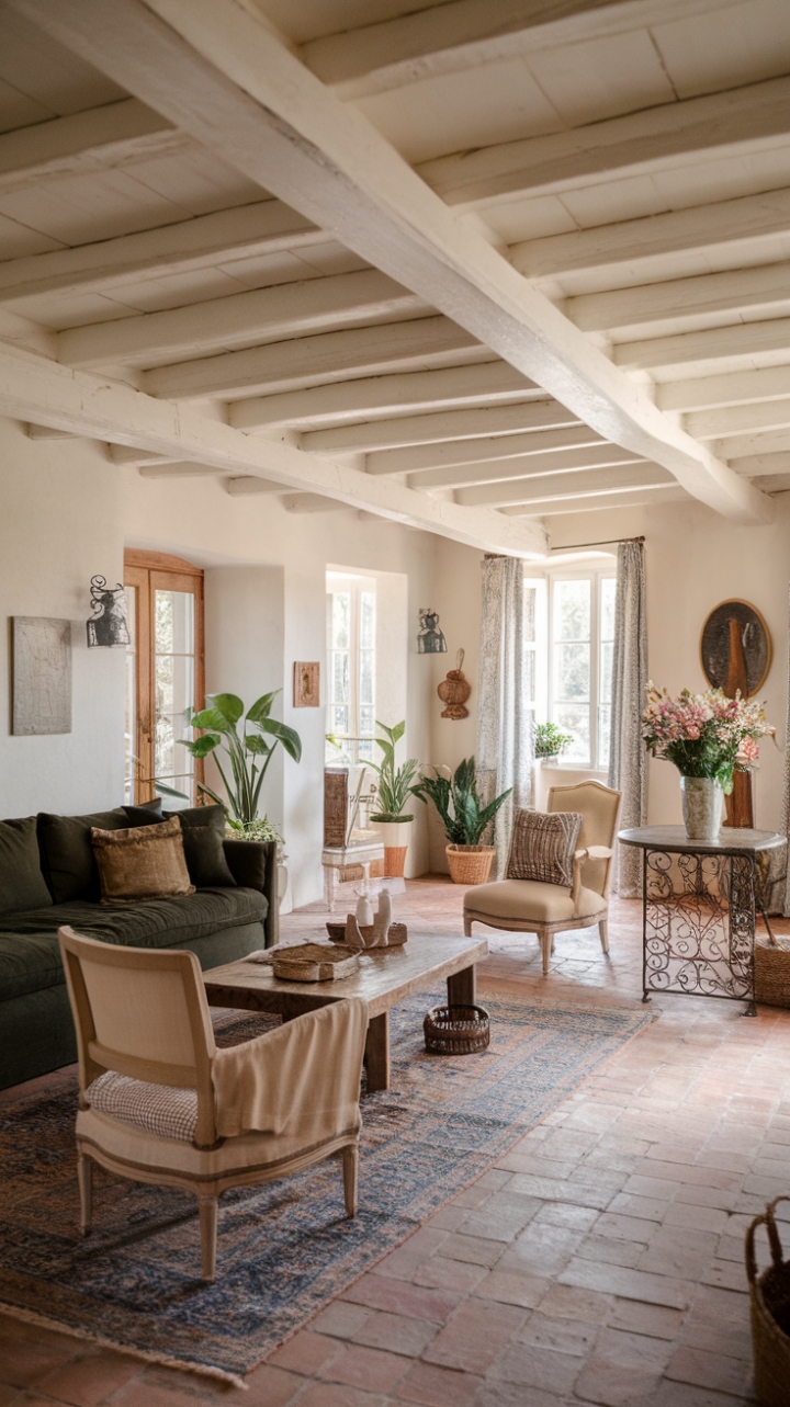 Cozy Charm with Green Accents and Natural Details