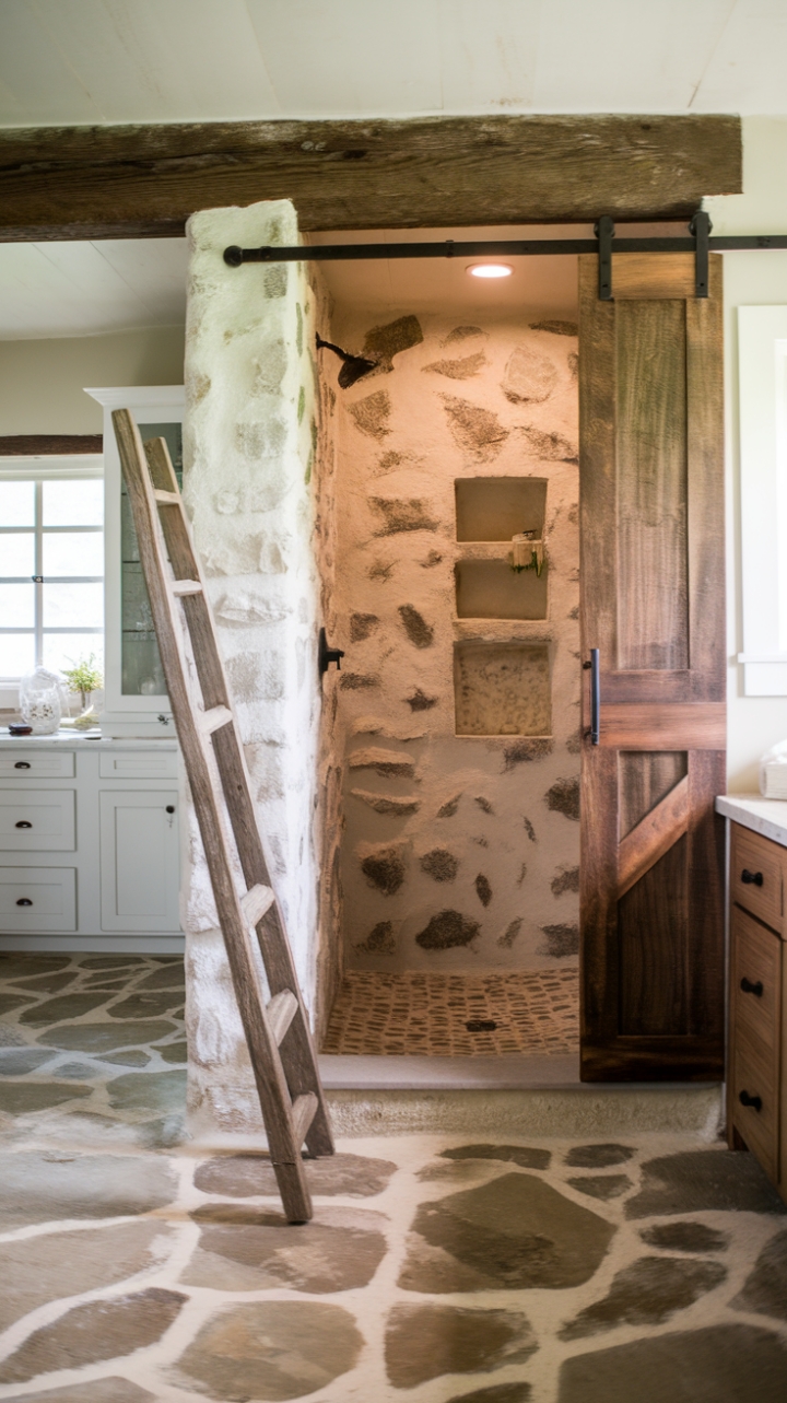 Farmhouse Charm: Blending Natural Elements in a Stylish Bathroom