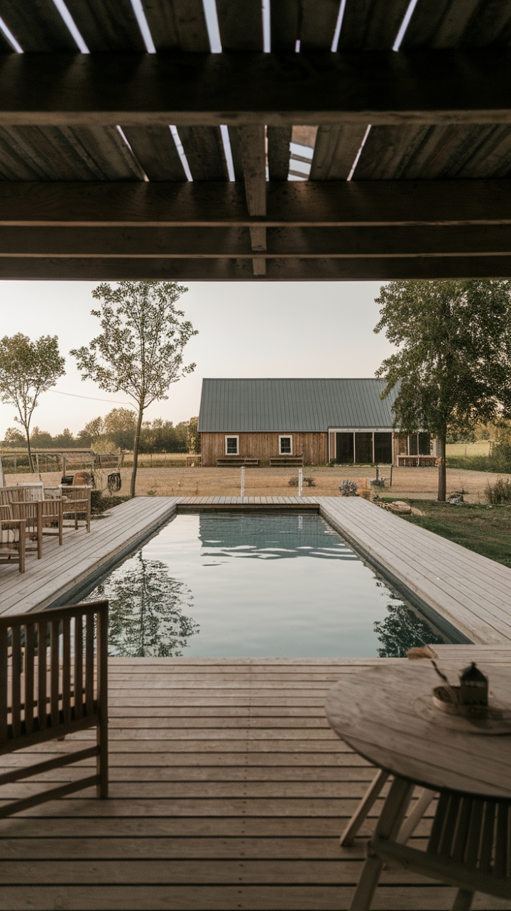 Tranquil Rustic Oasis with Wooden Deck and Cozy Seating