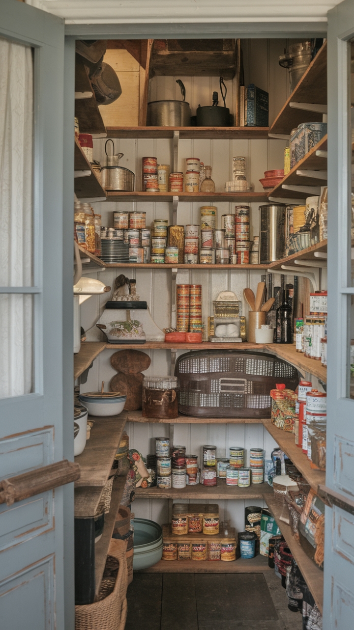 Charming Country Pantry with Vintage Charm