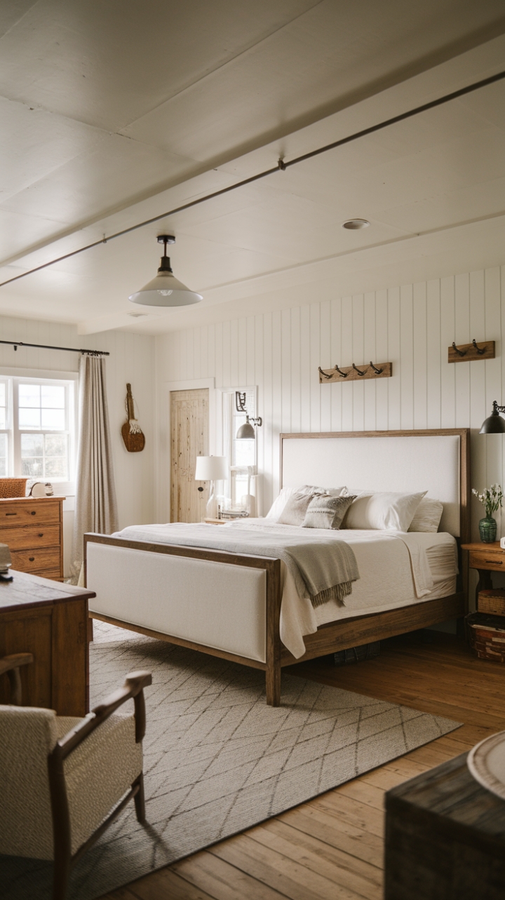 Tranquil Elegance in a Contemporary Farmhouse Bedroom