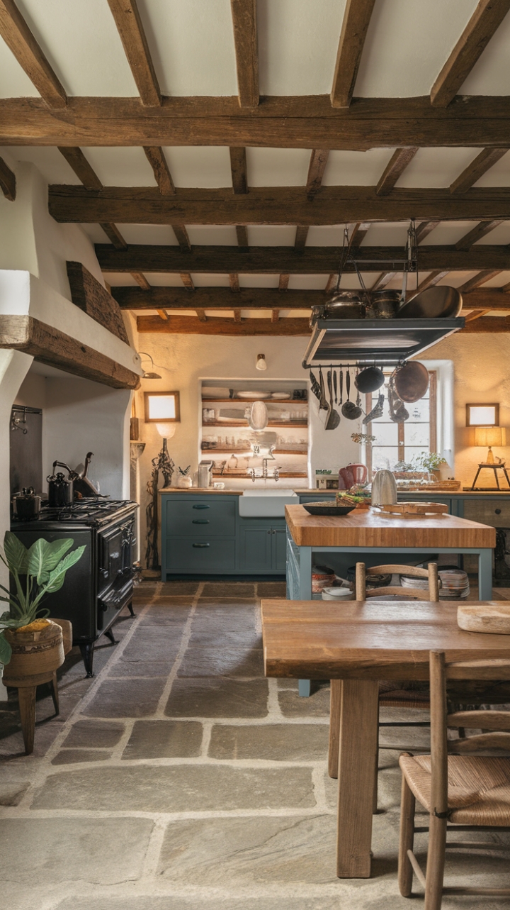 Inviting Kitchen with Vintage Details and Spacious Gathering Areas