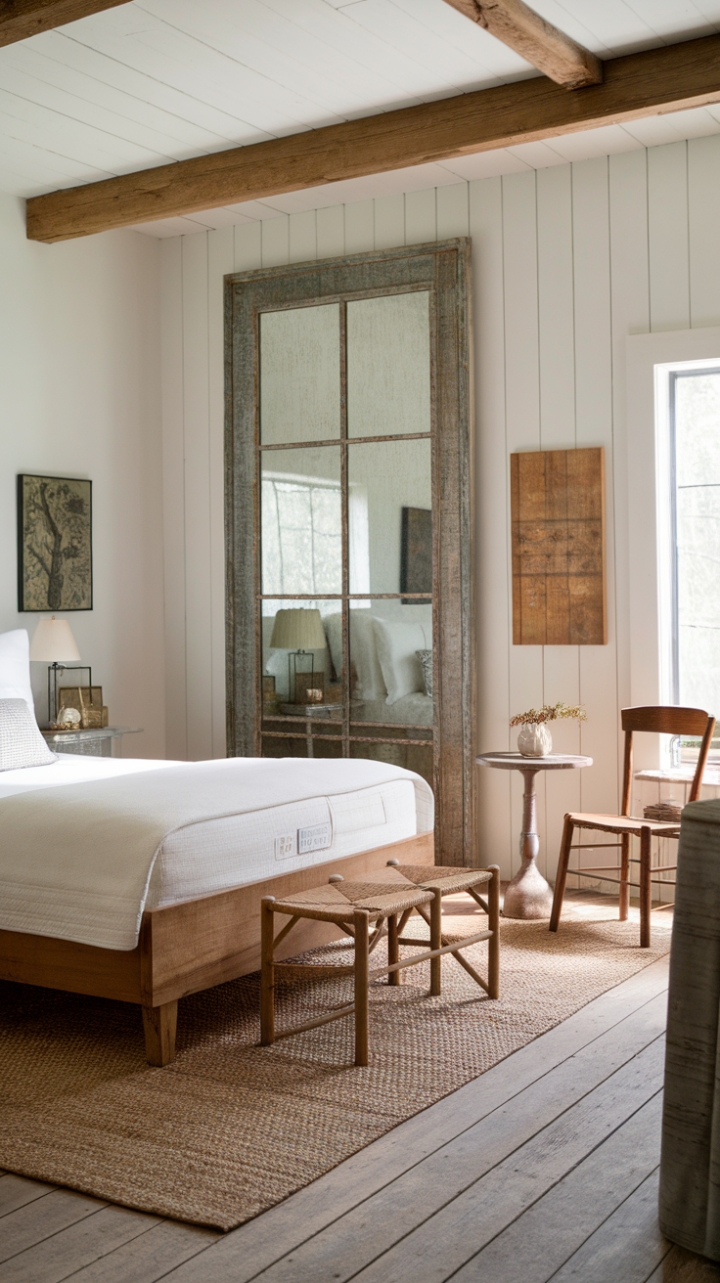 Rustic Elegance: Warmth and Natural Textures in a Farmhouse Bedroom